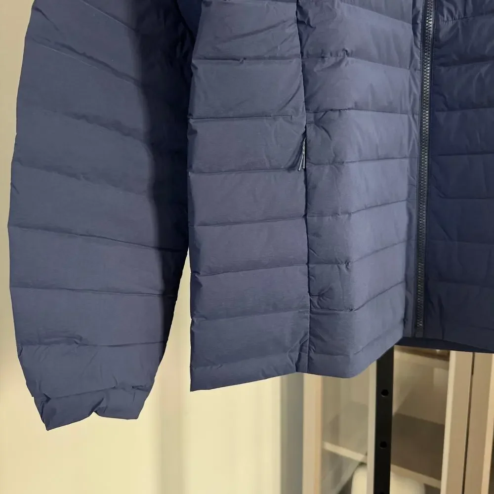 VUORI Steadfast Insulated Blue Coast Jacket Small Down Filled Full Zip Puffer